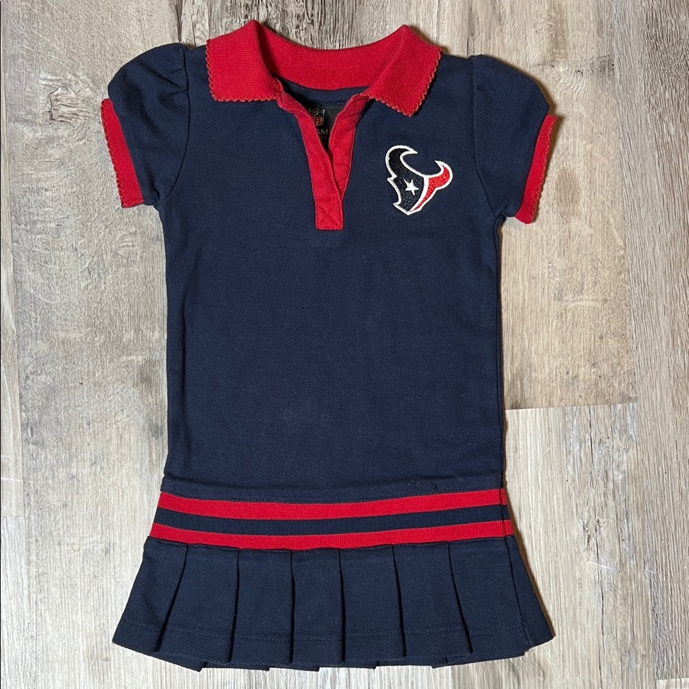 NFL Houston Texans Layered Polo Dress Toddler Girls 2T